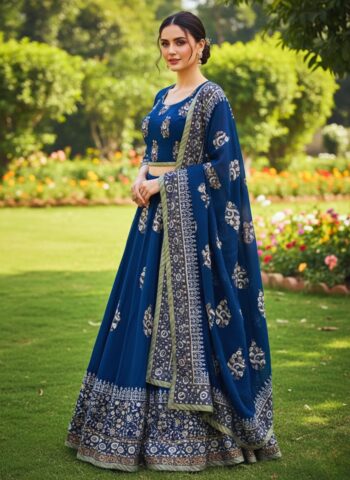 Silver Gold Lehenga Choli